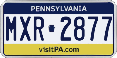 PA license plate MXR2877