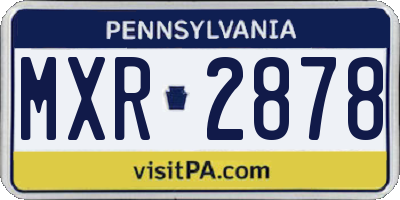 PA license plate MXR2878