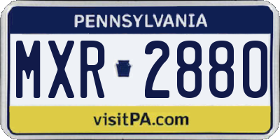 PA license plate MXR2880