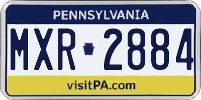 PA license plate MXR2884