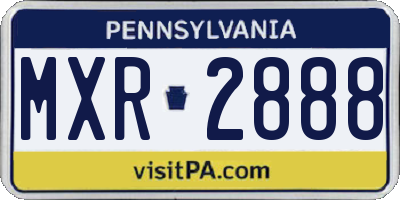 PA license plate MXR2888
