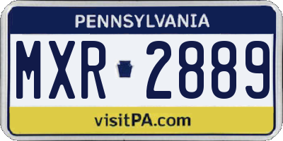 PA license plate MXR2889