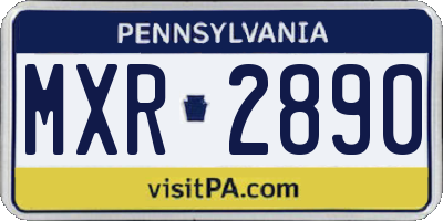 PA license plate MXR2890