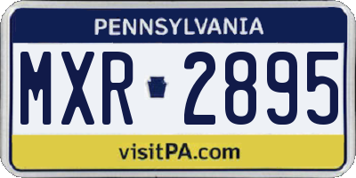 PA license plate MXR2895