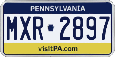 PA license plate MXR2897