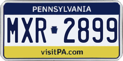 PA license plate MXR2899
