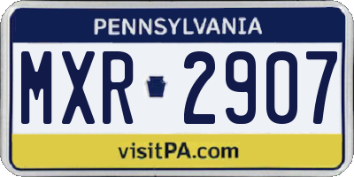 PA license plate MXR2907