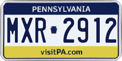 PA license plate MXR2912
