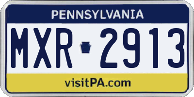 PA license plate MXR2913