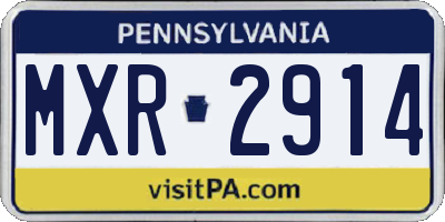 PA license plate MXR2914