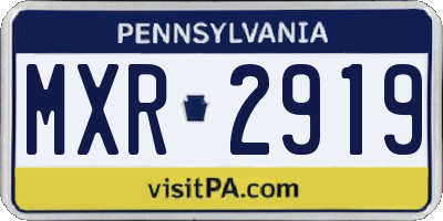 PA license plate MXR2919