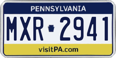 PA license plate MXR2941