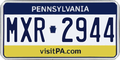 PA license plate MXR2944