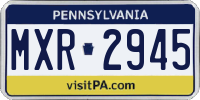 PA license plate MXR2945