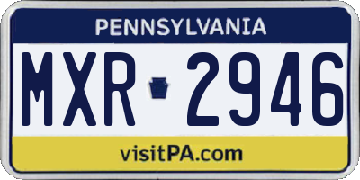 PA license plate MXR2946