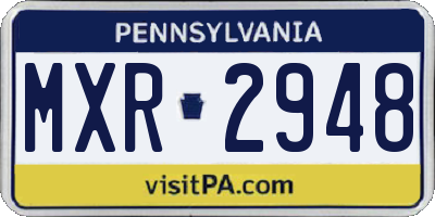 PA license plate MXR2948