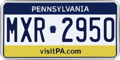 PA license plate MXR2950