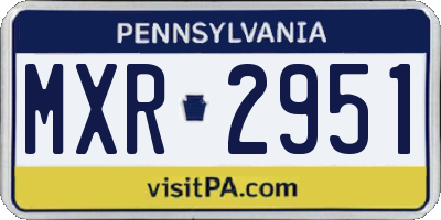 PA license plate MXR2951