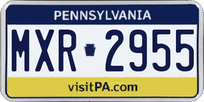 PA license plate MXR2955