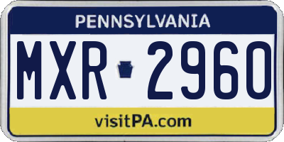 PA license plate MXR2960