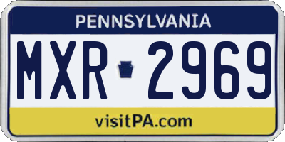 PA license plate MXR2969