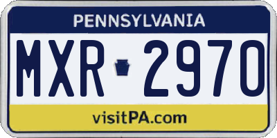 PA license plate MXR2970