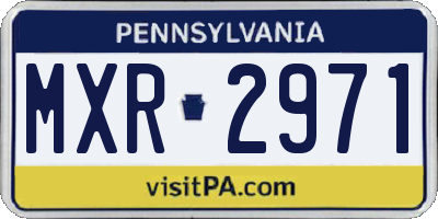 PA license plate MXR2971