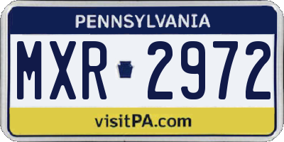 PA license plate MXR2972