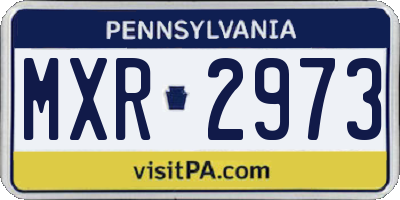 PA license plate MXR2973
