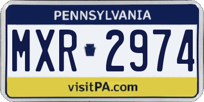 PA license plate MXR2974