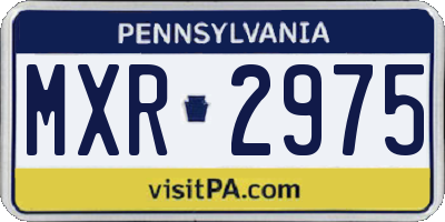 PA license plate MXR2975