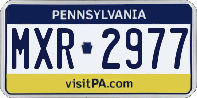 PA license plate MXR2977