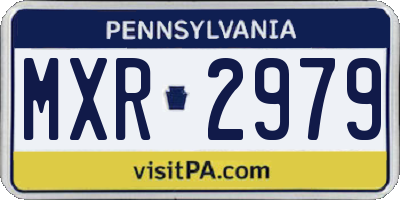PA license plate MXR2979