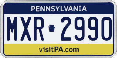 PA license plate MXR2990