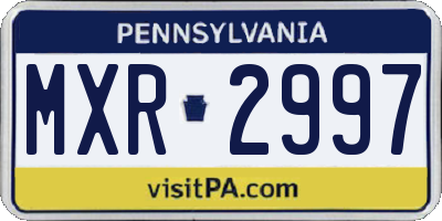 PA license plate MXR2997