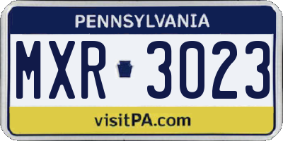 PA license plate MXR3023