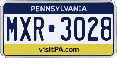 PA license plate MXR3028