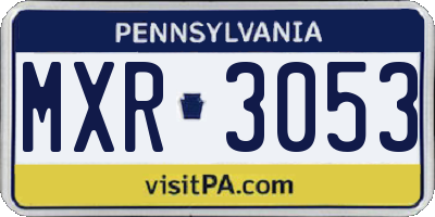 PA license plate MXR3053