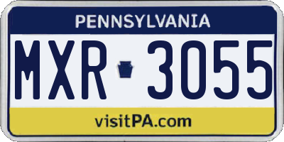 PA license plate MXR3055