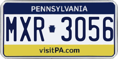 PA license plate MXR3056