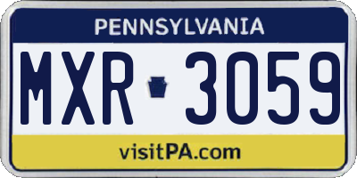 PA license plate MXR3059