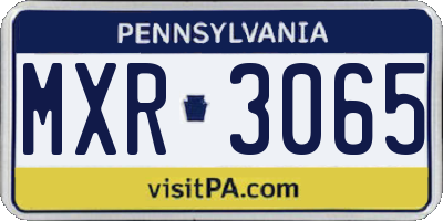 PA license plate MXR3065
