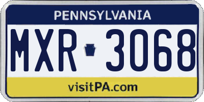 PA license plate MXR3068