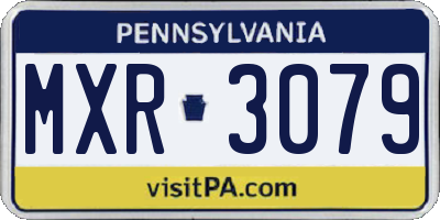PA license plate MXR3079