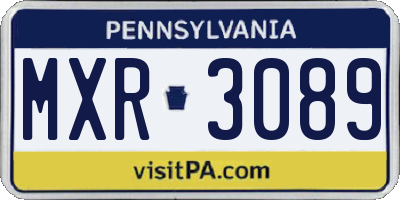 PA license plate MXR3089
