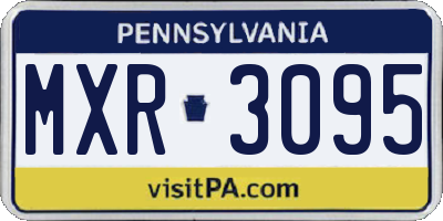 PA license plate MXR3095