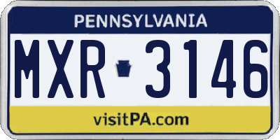PA license plate MXR3146