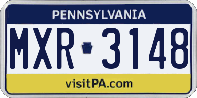 PA license plate MXR3148