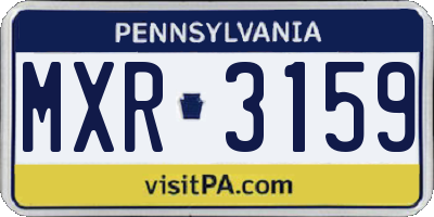 PA license plate MXR3159