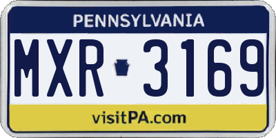 PA license plate MXR3169